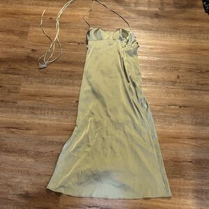 Elegant Green Satin Dress